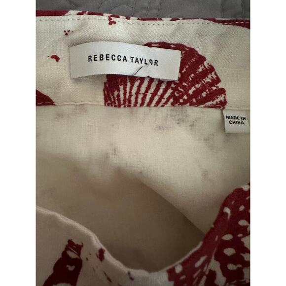 Rebecca Taylor Sea Shore Red Clay Combo Mini Skirt | Size 12 NEW - Picture 8 of 8